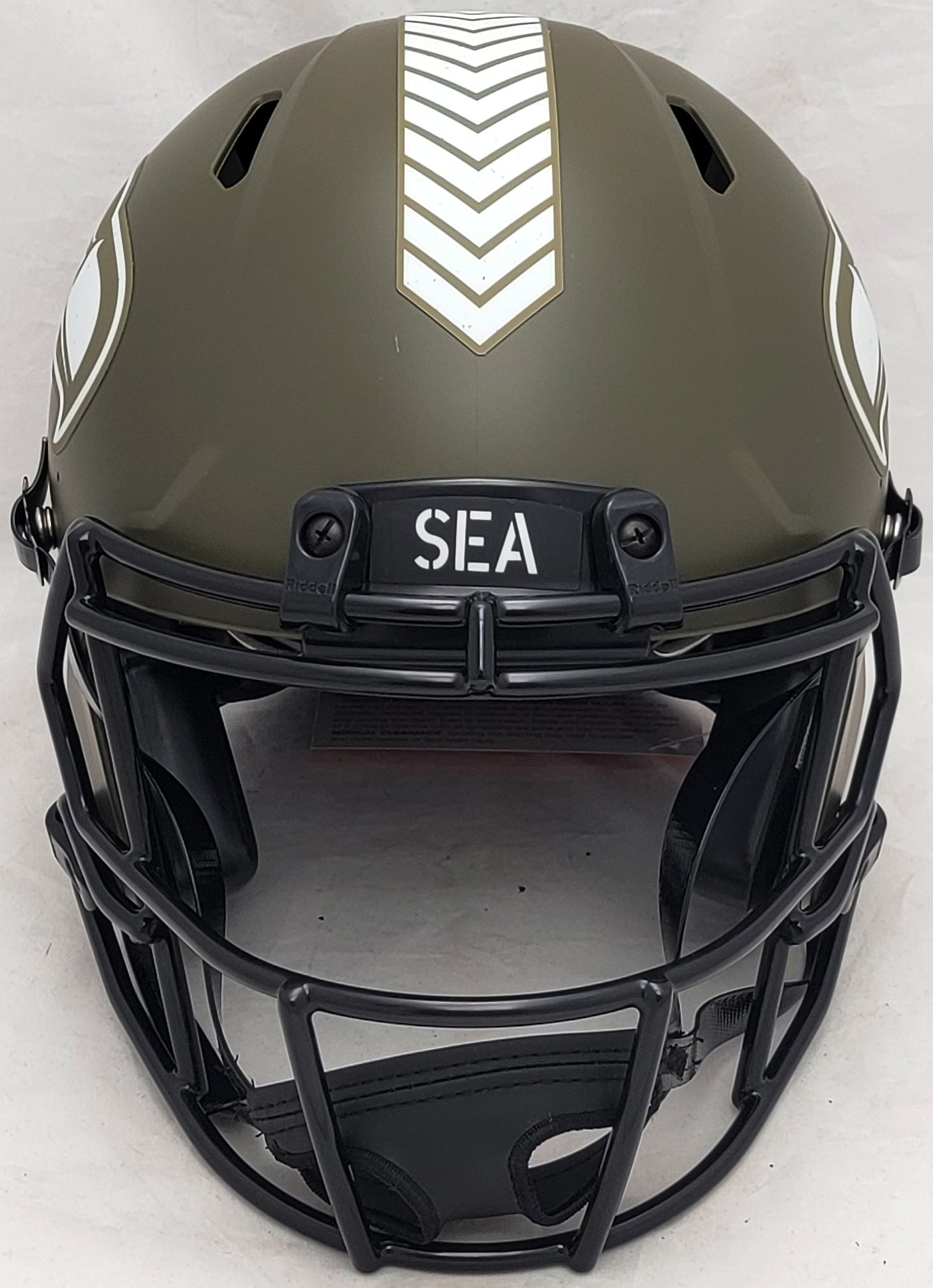 Seattle Seahawks Army Green Full Size Authentic Speed Unsigned Helmet Salute To Service Stock #208804