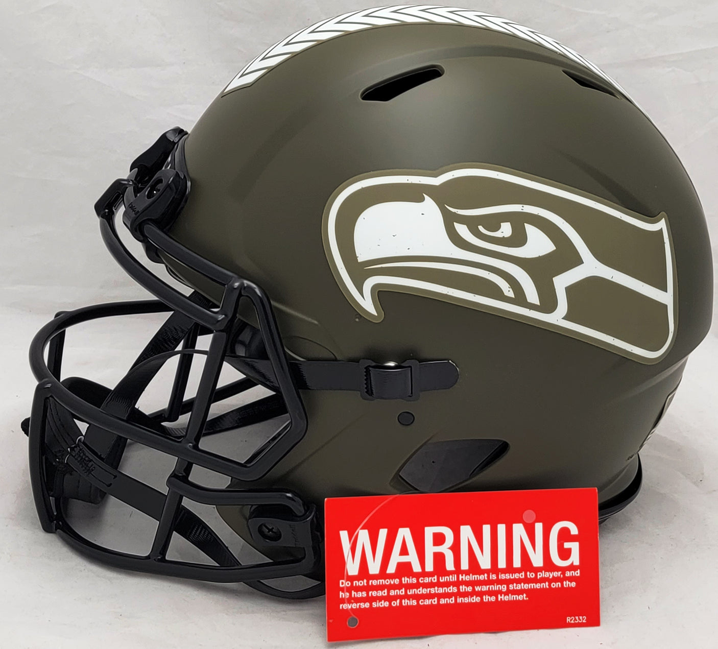 Seattle Seahawks Army Green Full Size Authentic Speed Unsigned Helmet Salute To Service Stock #208804