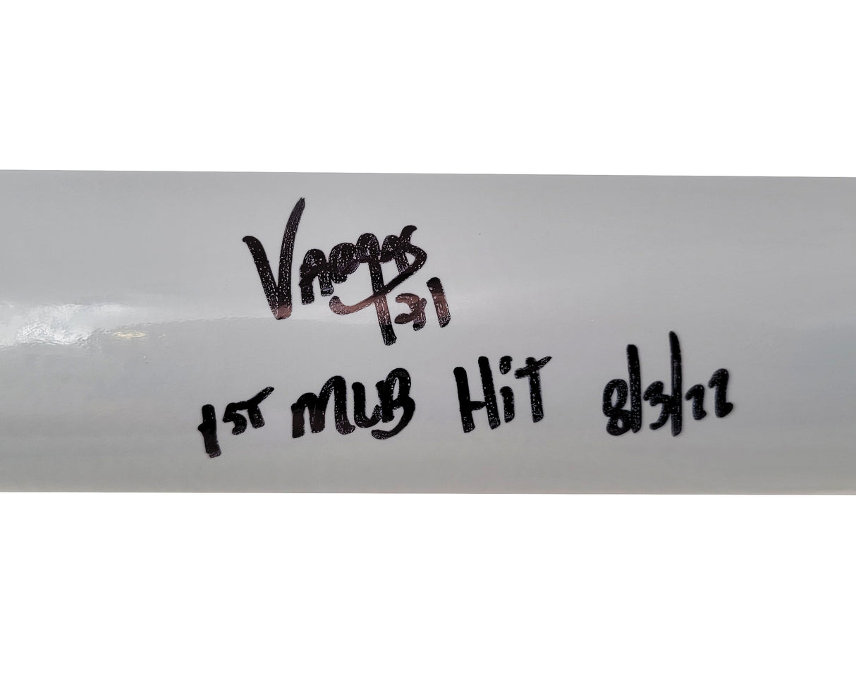 Miguel Vargas Autographed Gray Rawlings Game Model Bat Dodgers, White Sox "1st MLB Hit" Beckett BAS Witness Stock #209049