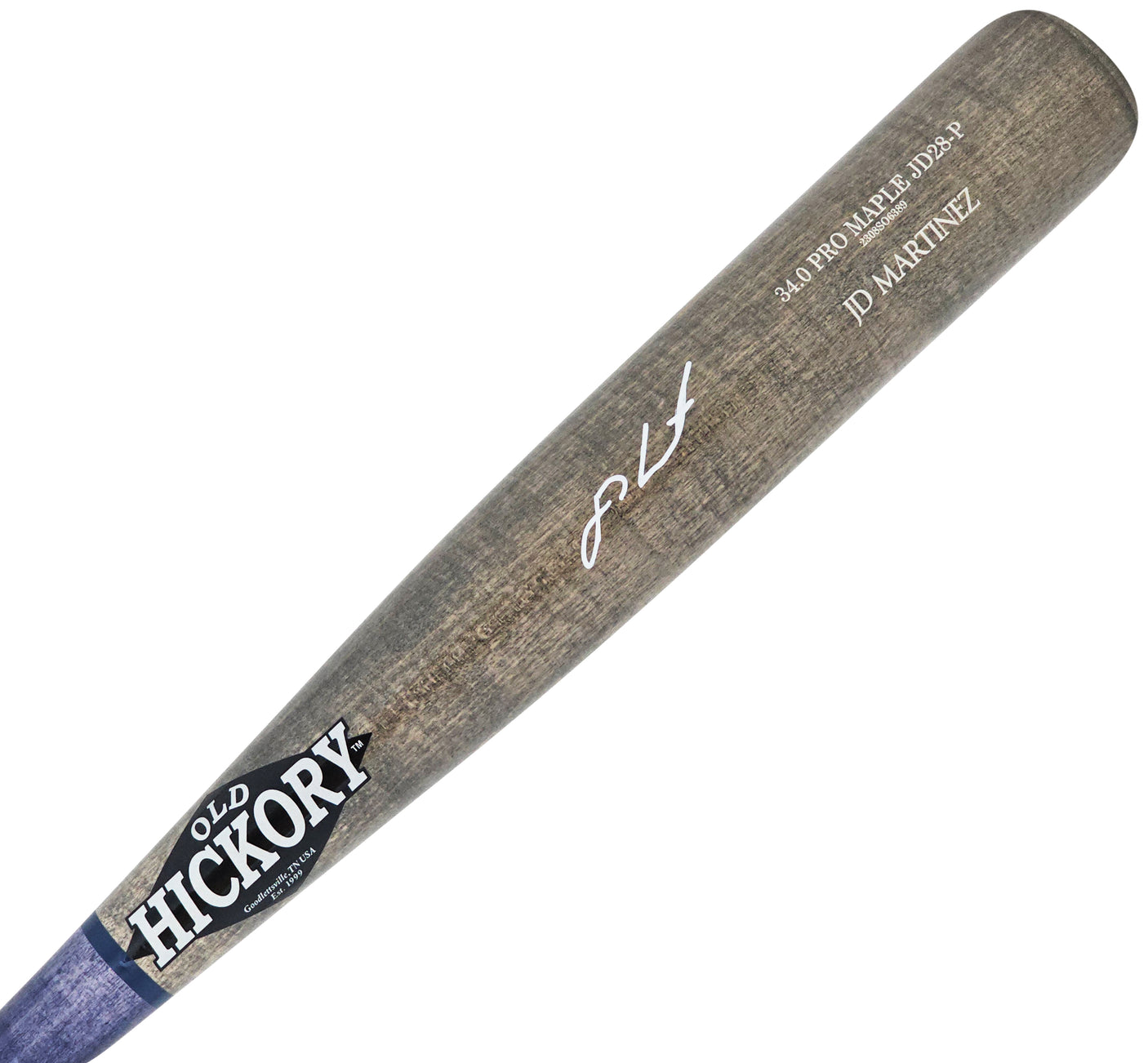 JD J.D. Martinez Autographed Grey & Blue Old Hickory Pro Maple Bat Red Sox, Tigers Beckett BAS Witness Stock #220621