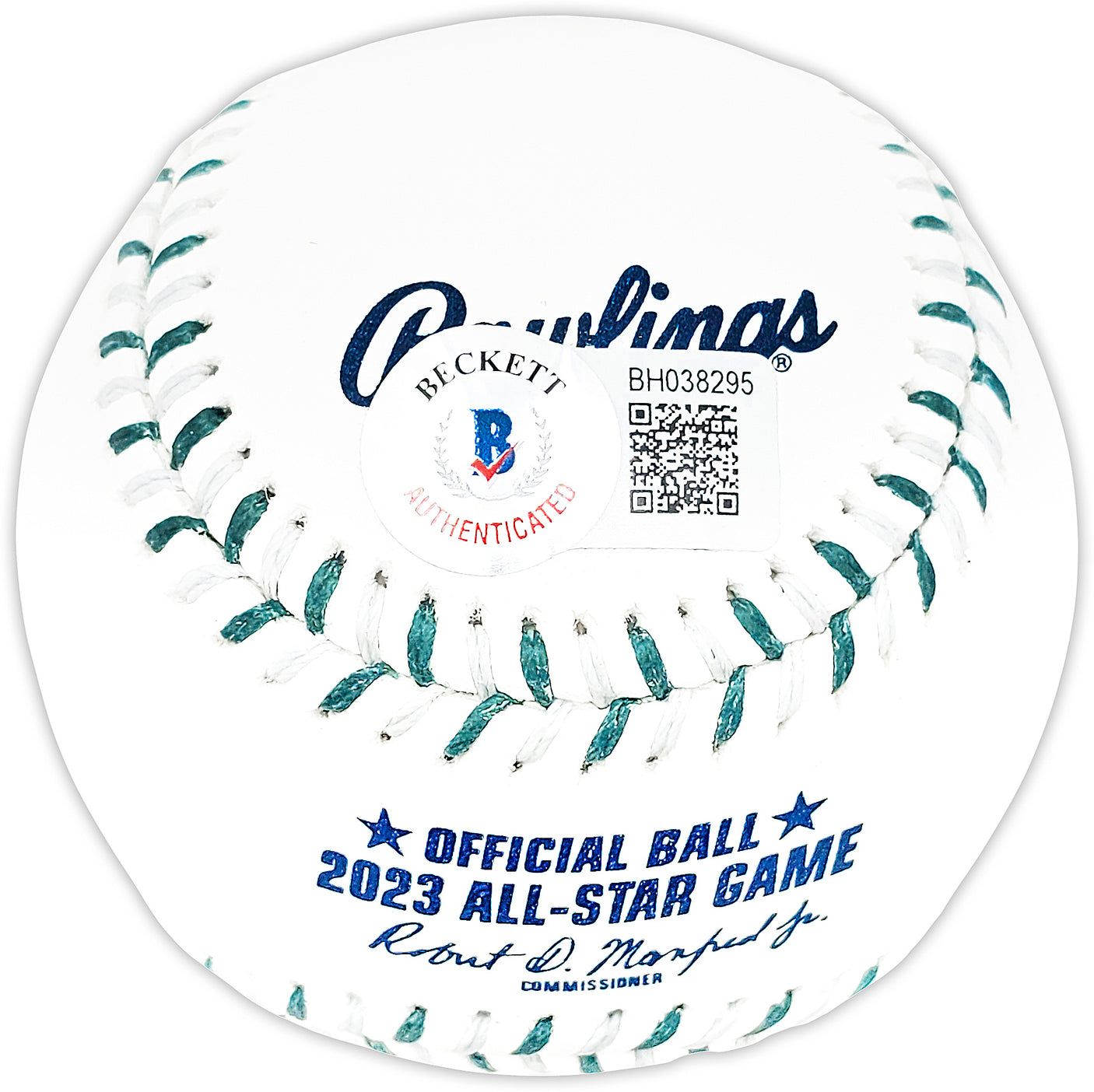 Julio Rodriguez Autographed Official 2023 All Star Game Logo MLB Game Baseball Seattle Mariners Beckett BAS QR Stock #220567