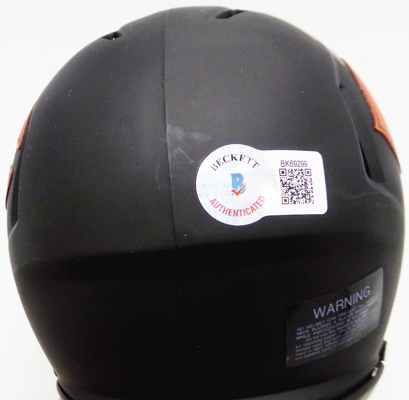 Justin Fields Autographed Chicago Bears Eclipse Black Speed Mini Helmet Beckett BAS QR #BK69299