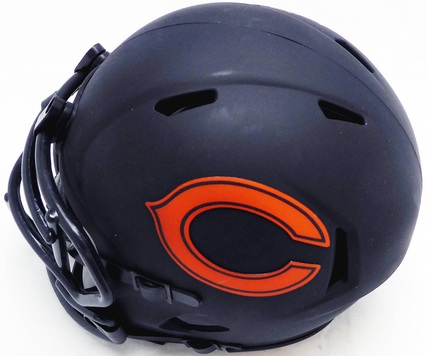 Justin Fields Autographed Chicago Bears Eclipse Black Speed Mini Helmet Beckett BAS QR #BK69299