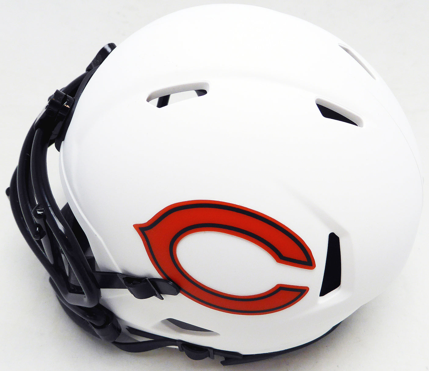 Justin Fields Autographed Chicago Bears Lunar Eclipse White Speed Mini Helmet Beckett BAS QR #BK69188