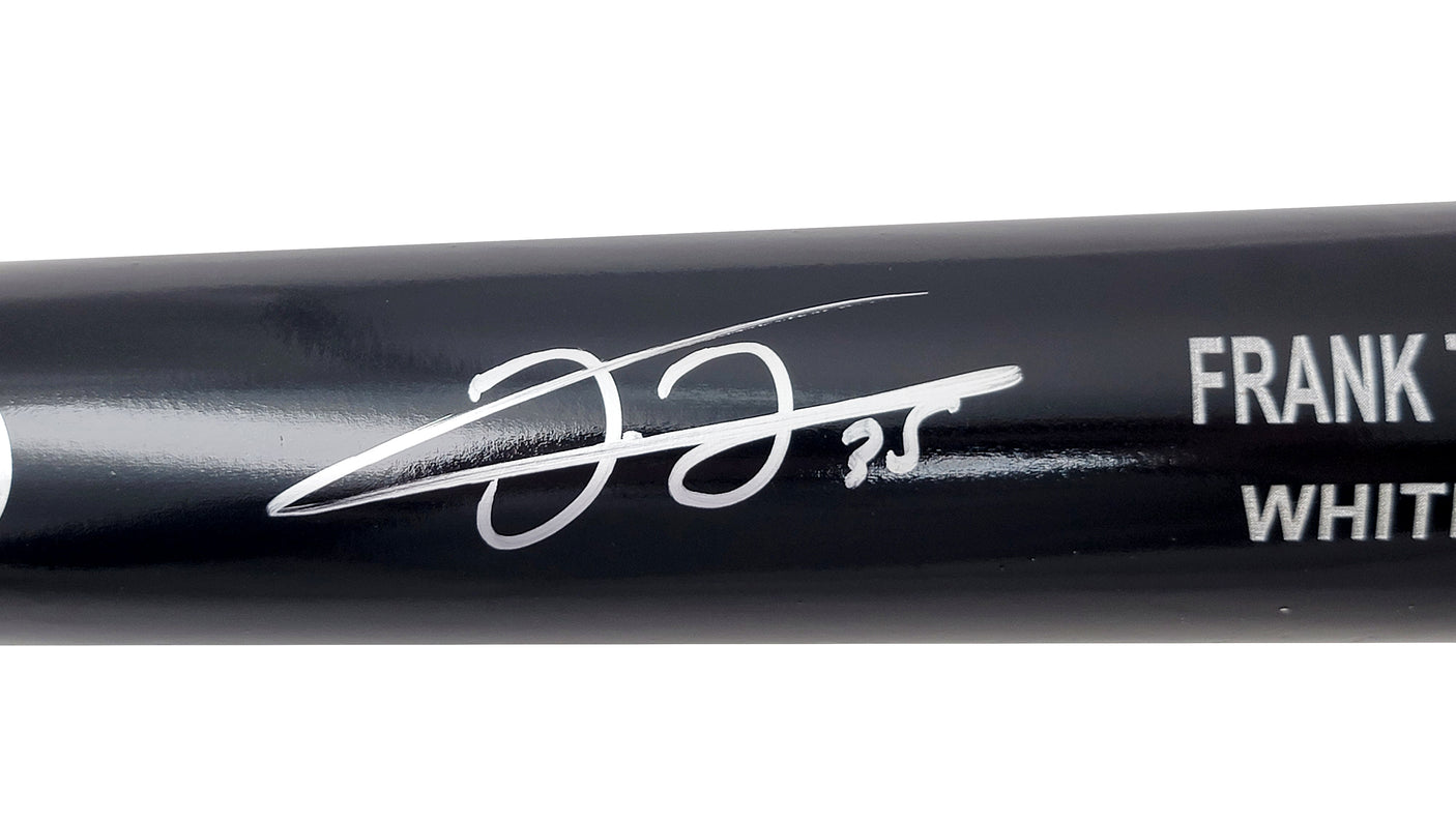 Frank Thomas Autographed Black Rawlings Game Model Bat Chicago White Sox Beckett BAS Witness Stock #209065
