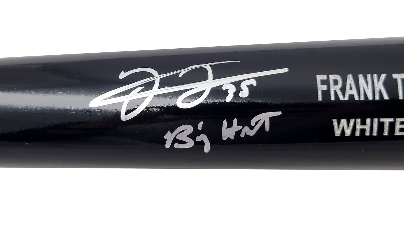 Frank Thomas Autographed Black Rawlings Game Model Bat Chicago White Sox "Big Hurt" Beckett BAS Witness Stock #209064