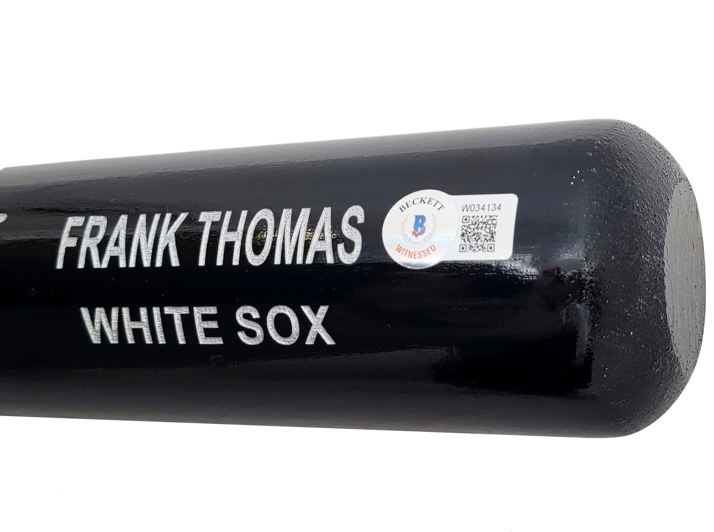Frank Thomas Autographed Black & Grey Rawlings Game Model Bat Chicago White Sox Beckett BAS Witness Stock #209067