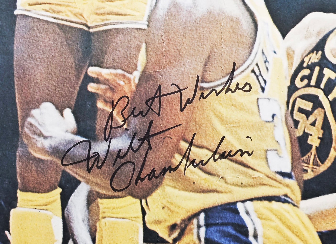 Wilt Chamberlain Autographed Framed 24x36 Sports Illustrated Poster Photo Los Angeles Lakers Auto Grade Gem Mint 10 "Best Wishes" PSA/DNA #AN04075