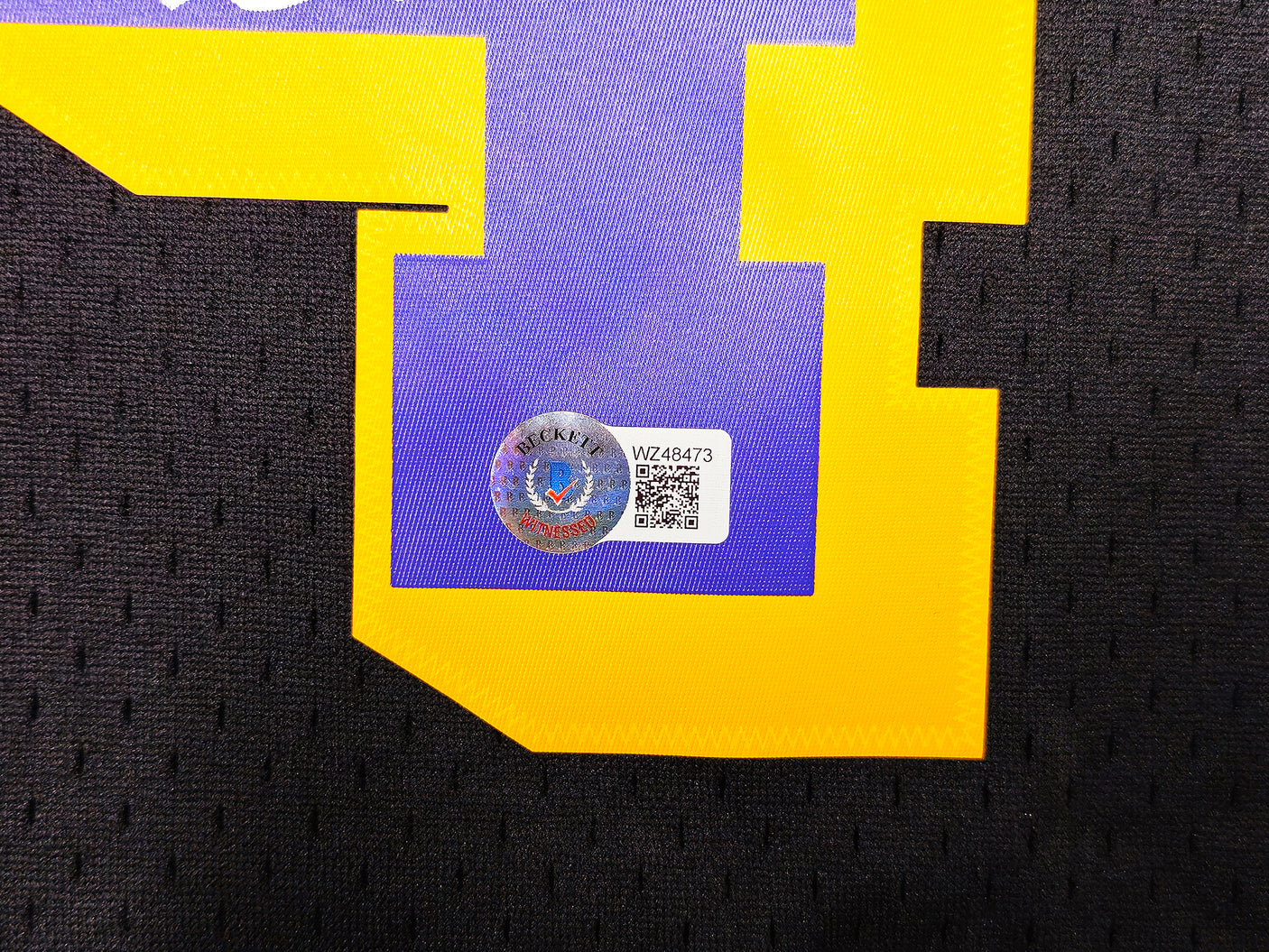 Los Angeles Lakers Shaquille Shaq O'Neal Autographed Black Authentic Mitchell & Ness 1996-97 HWC Swingman Jersey Size XL Beckett BAS Witness Stock #235511