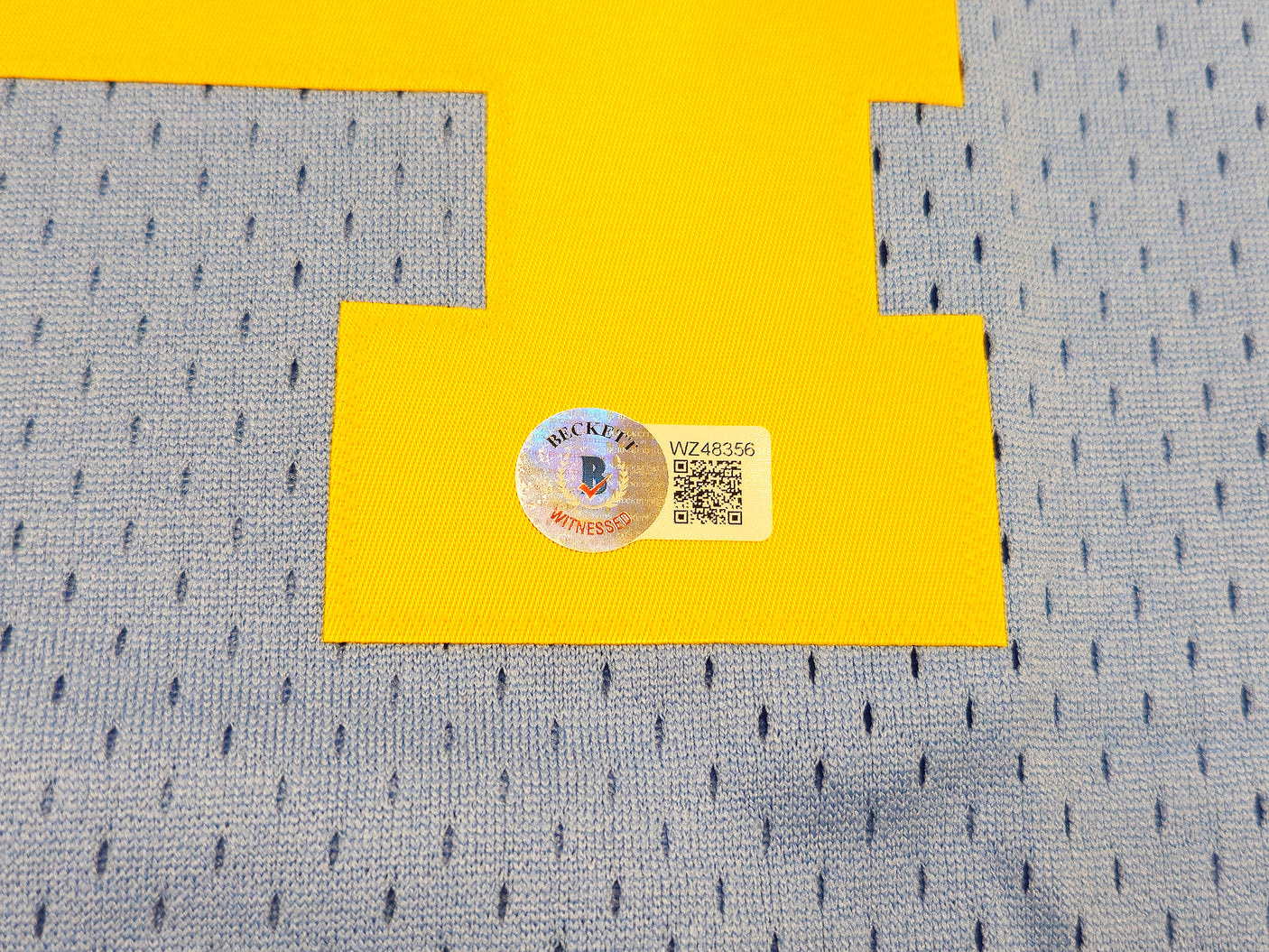 Los Angeles Lakers Shaquille Shaq O'Neal Autographed Baby Blue Authentic Mitchell & Ness 2001-02 HWC Swingman Jersey Size L Beckett BAS Witness Stock #235515