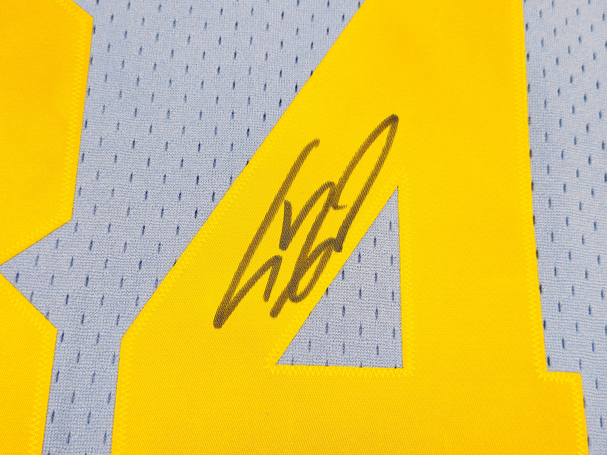 Los Angeles Lakers Shaquille Shaq O'Neal Autographed Baby Blue Authentic Mitchell & Ness 2001-02 HWC Swingman Jersey Size XL Beckett BAS Witness Stock #235516