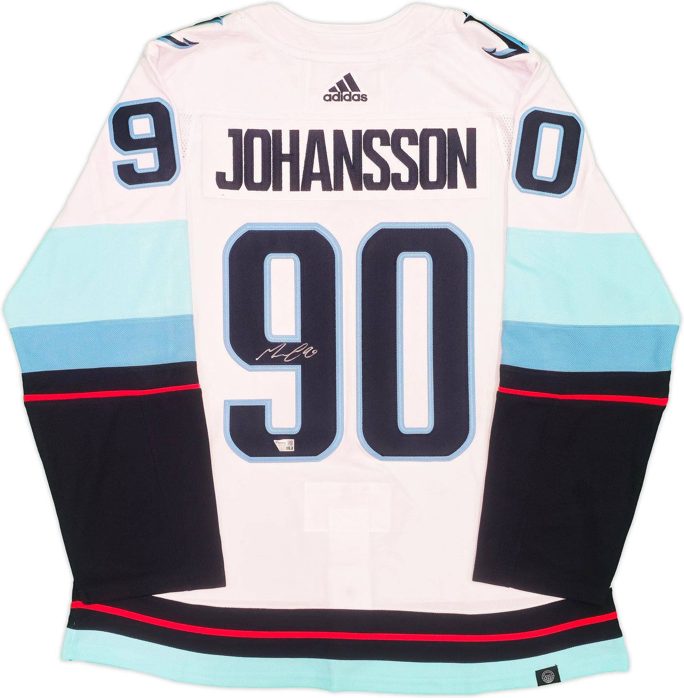 Seattle Kraken Marcus Johansson Autographed White Adidas Authentic Jersey Size 54 With Inaugural Season Patch Fanatics Holo Stock #235581