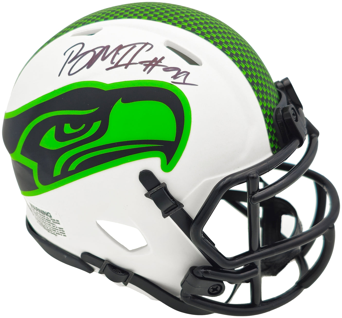 Byron Murphy II Autographed Seattle Seahawks Lunar Eclipse White Speed Mini Helmet MCS Holo Stock #235599