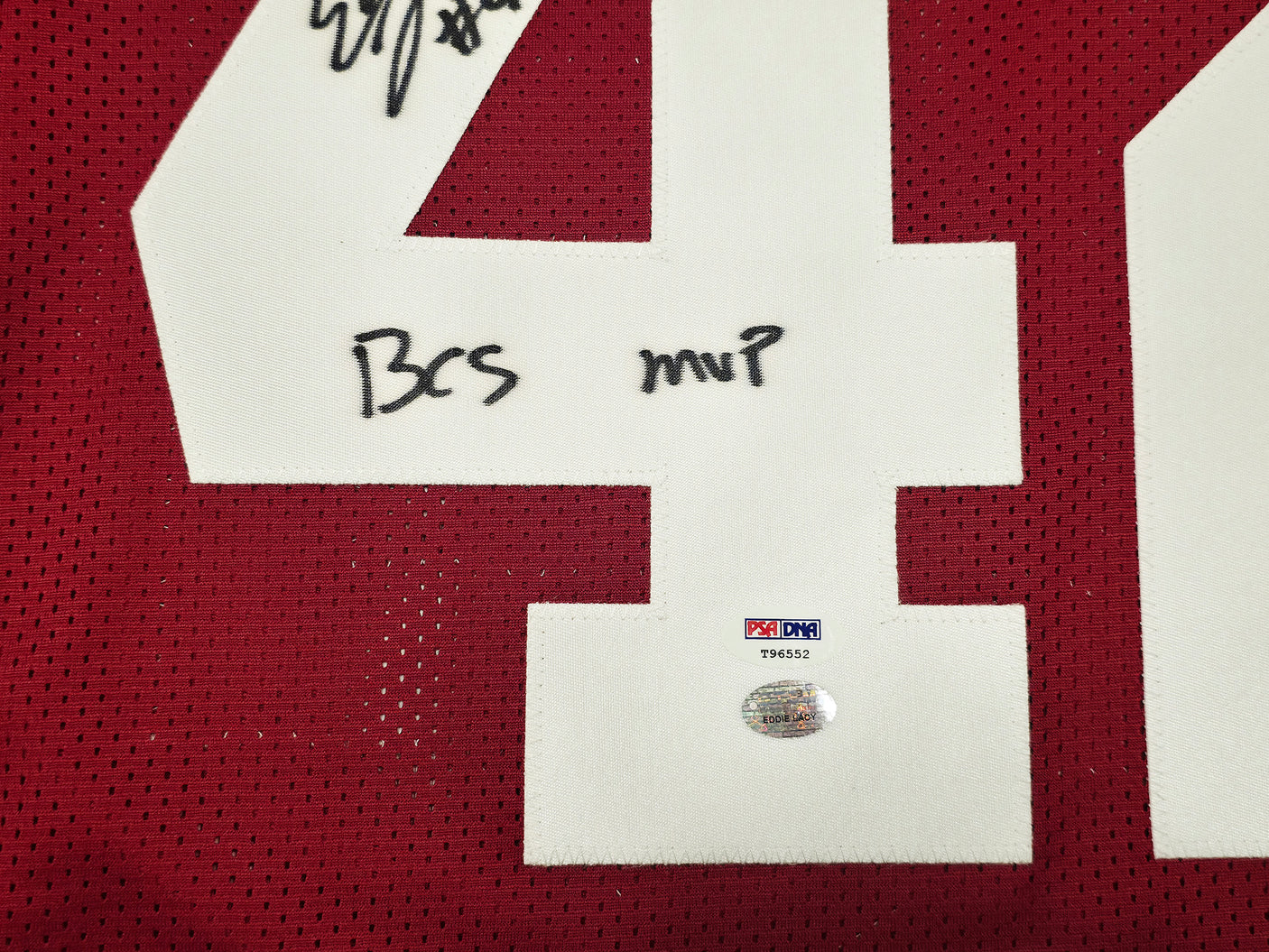 Alabama Crimson Tide Eddie Lacy Autographed Crimson Jersey "BCS MVP" PSA/DNA Stock #253394