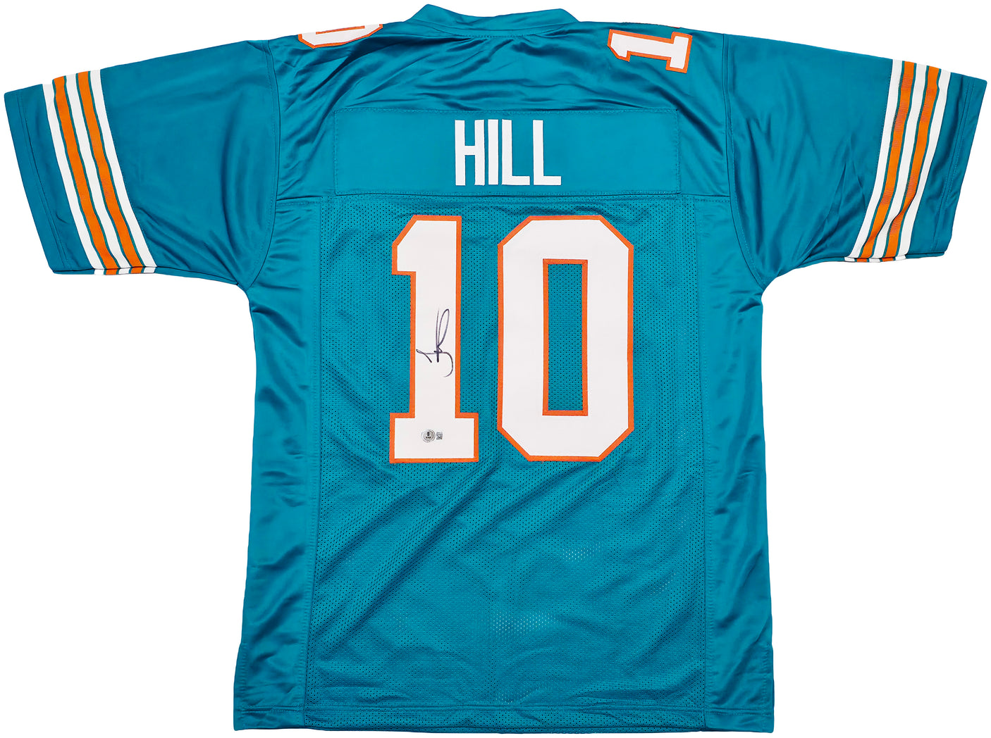 Miami Dolphins Tyreek Hill Autographed Teal Jersey Beckett BAS Witness Stock #253389