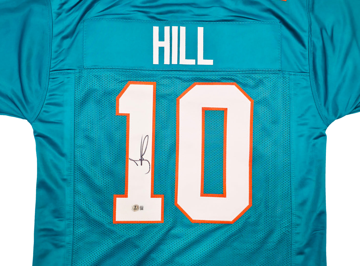 Miami Dolphins Tyreek Hill Autographed Teal Jersey Beckett BAS Witness Stock #253389
