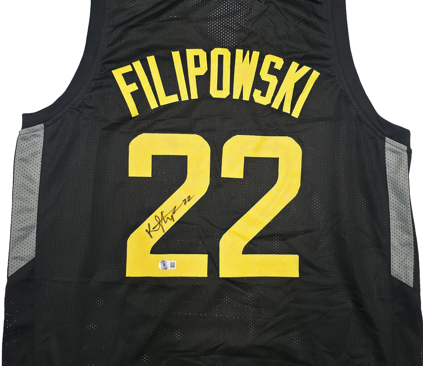 Utah Jazz Kyle Filipowski Autographed Black Jersey Beckett BAS Witness Stock #253282