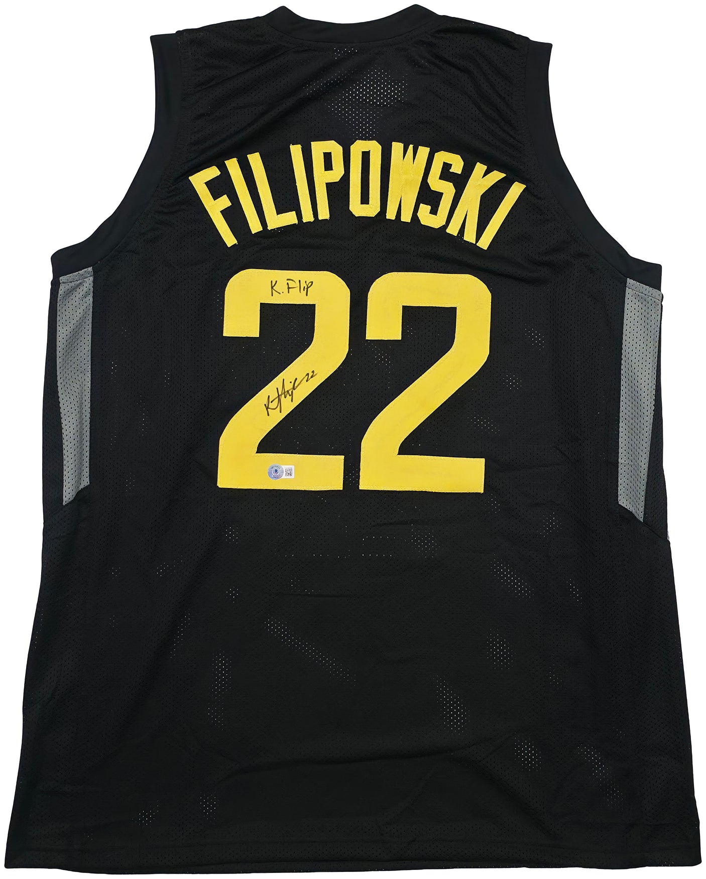 Utah Jazz Kyle Filipowski Autographed Black Jersey "K Flip" Beckett BAS Witness Stock #253281