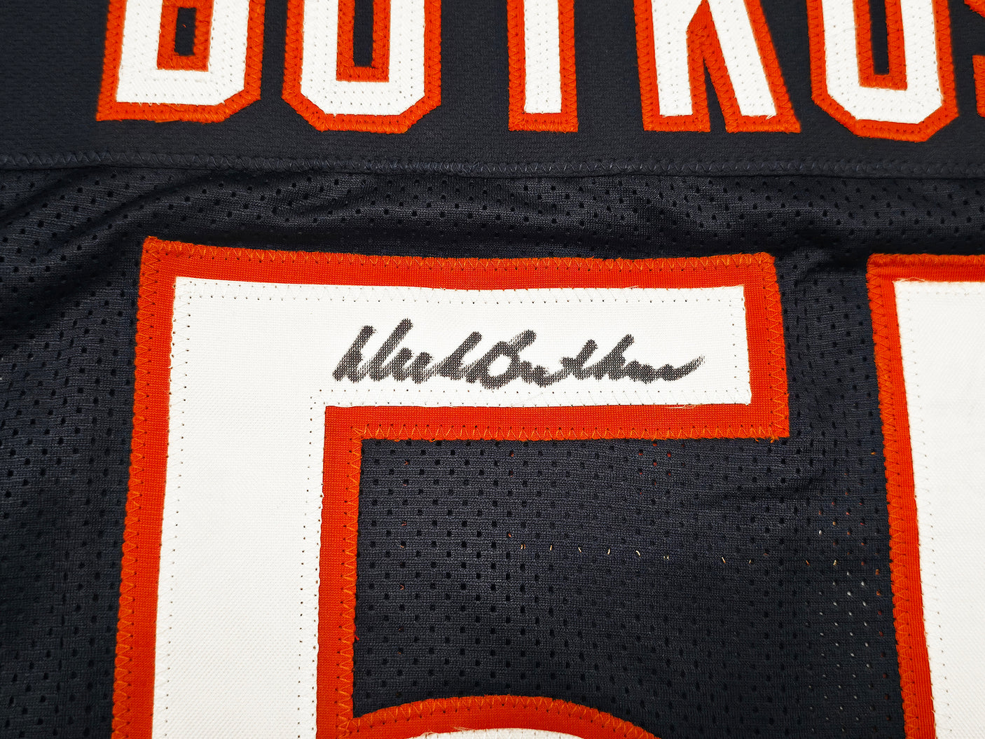 Chicago Bears Dick Butkus Autographed Blue Jersey Beckett BAS Witness Stock #253323