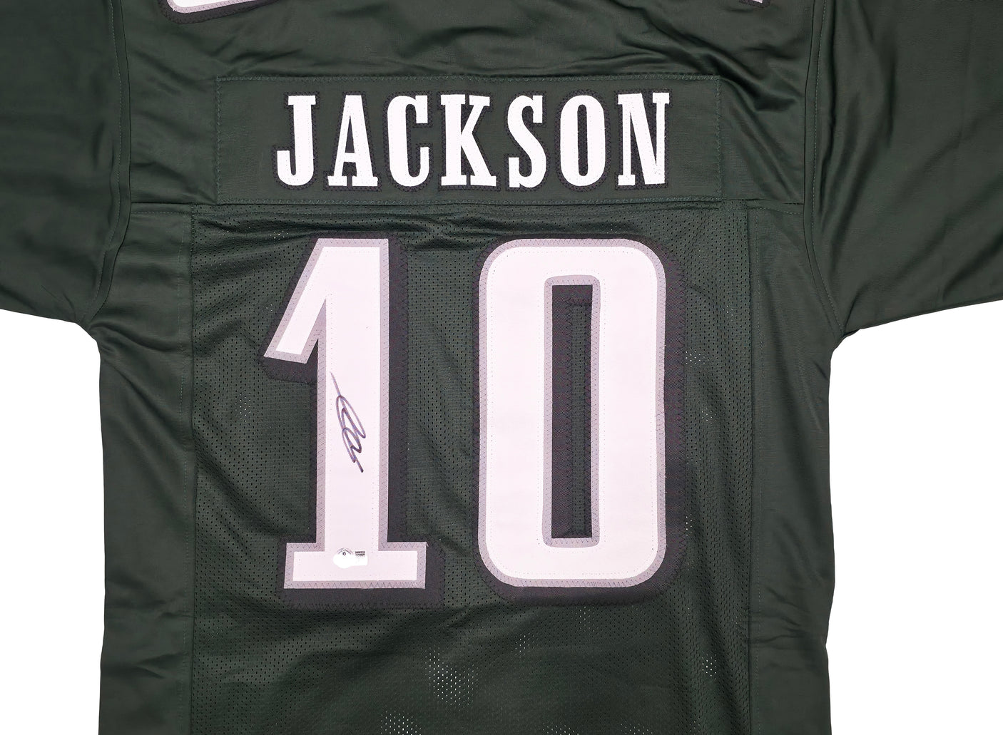 Philadelphia Eagles DeSean Jackson Autographed Green Jersey Beckett BAS Witness Stock #253484