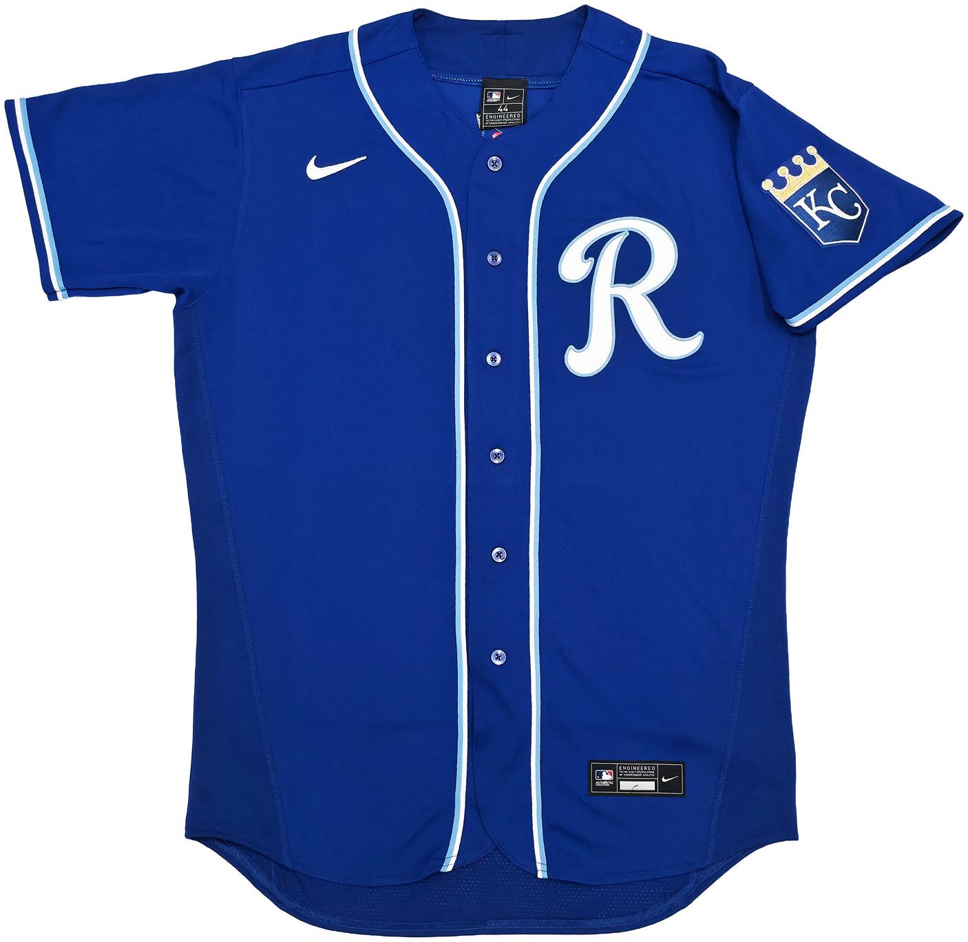 Kansas City Royals Salvador Perez Autographed Blue Nike Authentic Collection Jersey Size 44 Beckett BAS Witness Stock #253491
