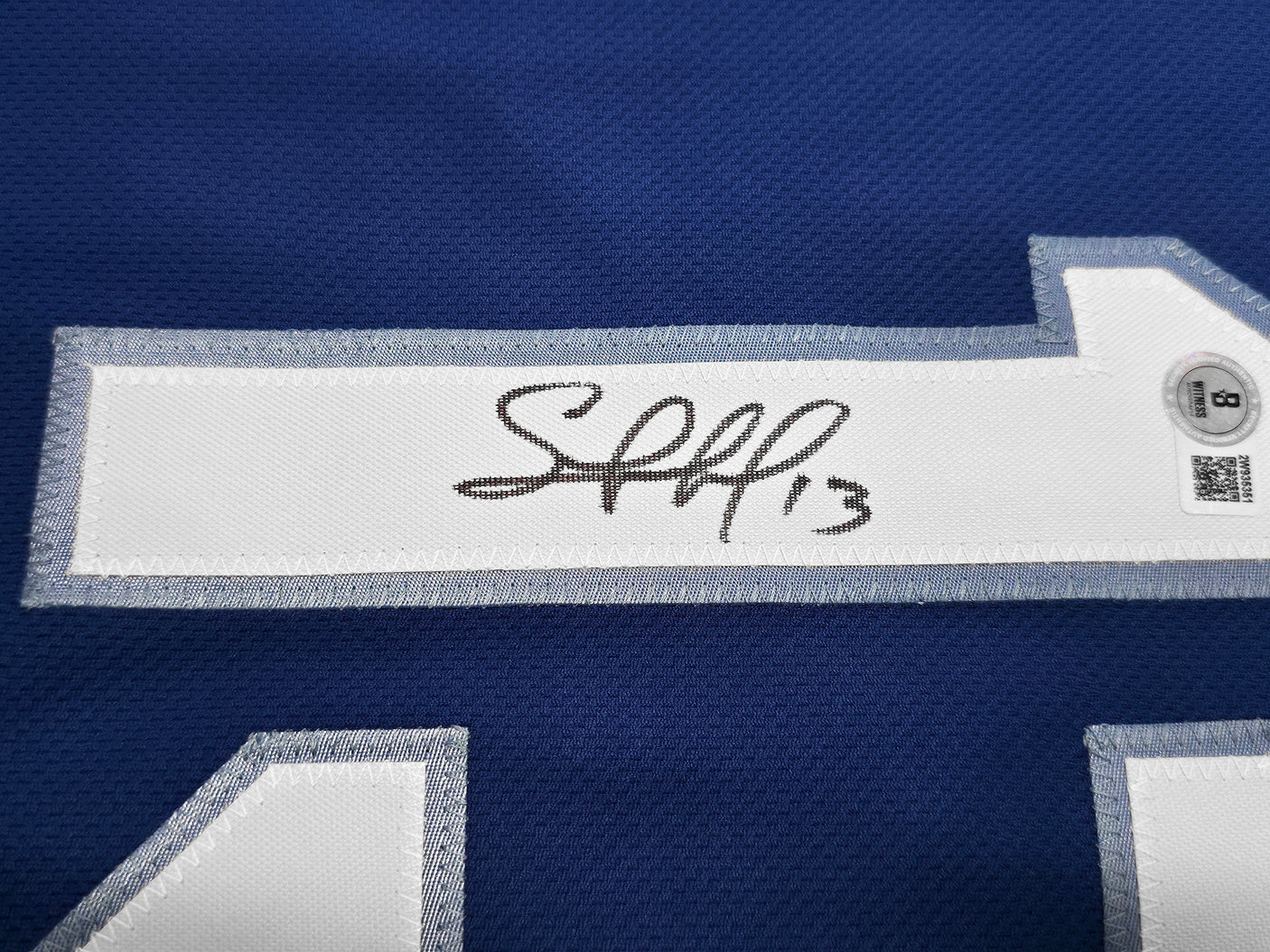 Kansas City Royals Salvador Perez Autographed Blue Nike Authentic Collection Jersey Size 48 Beckett BAS Witness Stock #253492