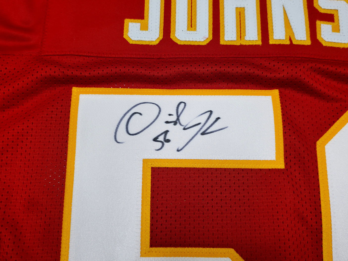 Kansas City Chiefs Derrick Johnson Autographed Red Jersey "All Pro LB" Beckett BAS QR Stock #253404