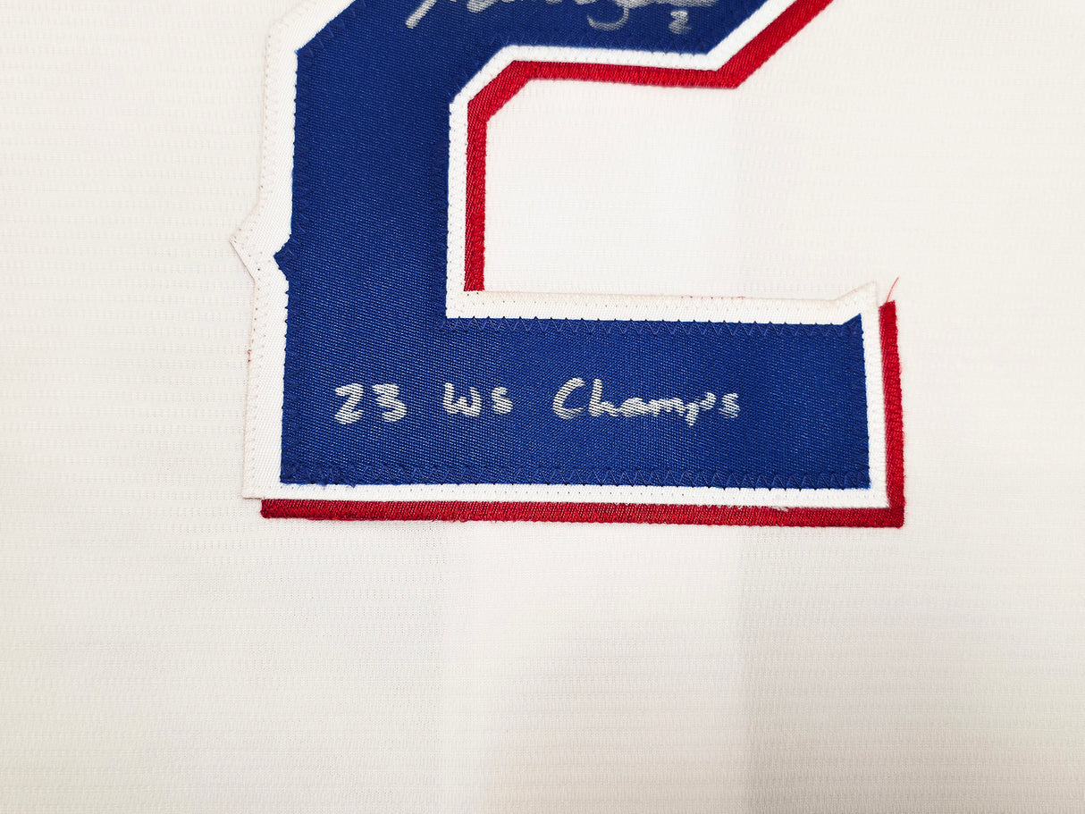 Texas Rangers Marcus Semien Autographed White Nike Jersey Size L "23 WS Champs" Beckett BAS Witness Stock #252433
