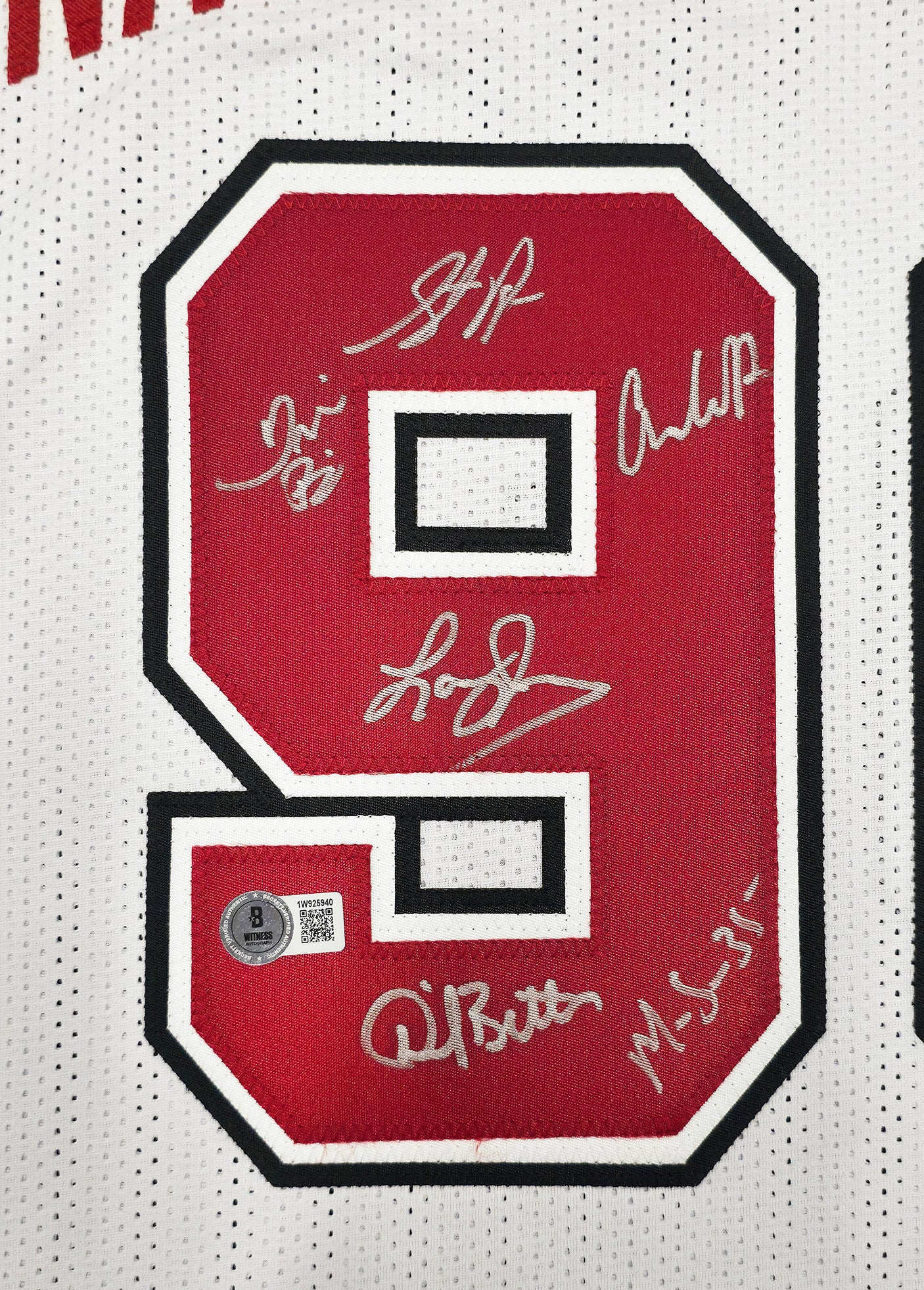 UNLV Runnin Rebels 1990 NCAA Champions Autographed White Jersey With 13 Signatures Including Larry Johnson Beckett BAS Witness Stock #252796