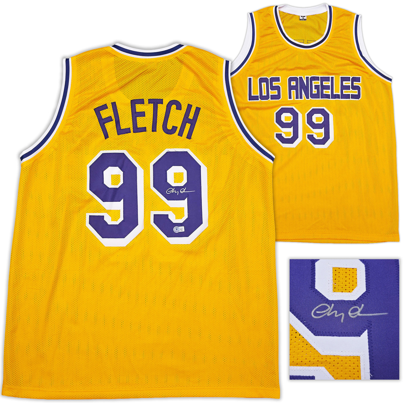 Fletch Chevy Chase Autographed Yellow Jersey Beckett BAS QR Stock #252793