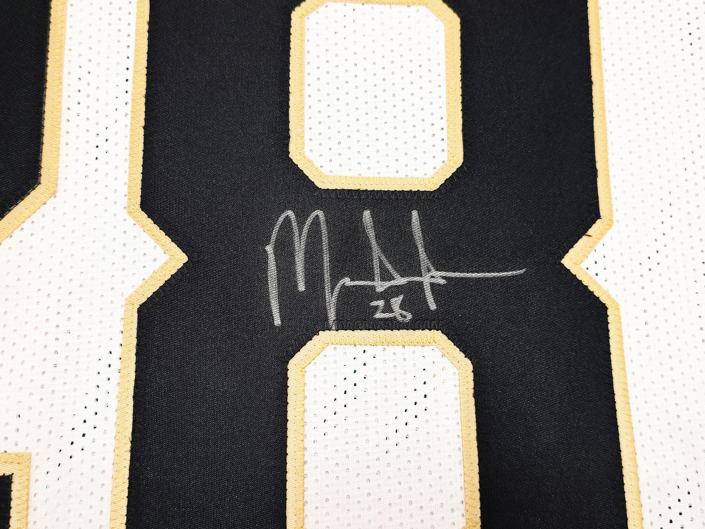 New Orleans Saints Mark Ingram Autographed White Jersey Beckett BAS QR Stock #253482