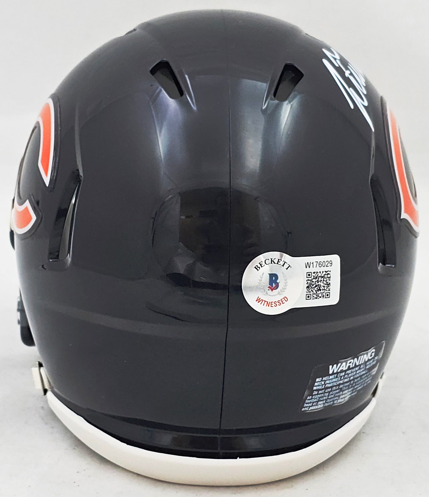 Justin Fields Autographed Chicago Bears Blue Speed Mini Helmet Beckett BAS Witness Stock #220593