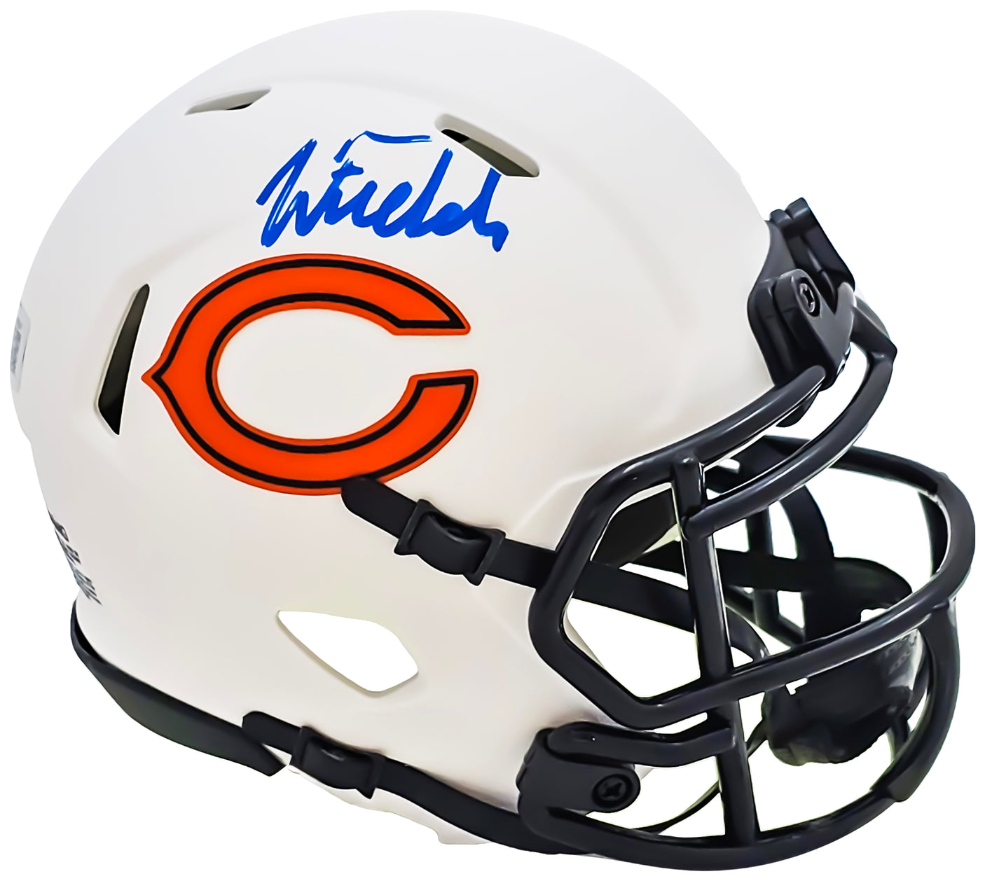 Justin Fields Autographed Chicago Bears Lunar Eclipse White Speed Mini Helmet Beckett BAS QR Stock #220591