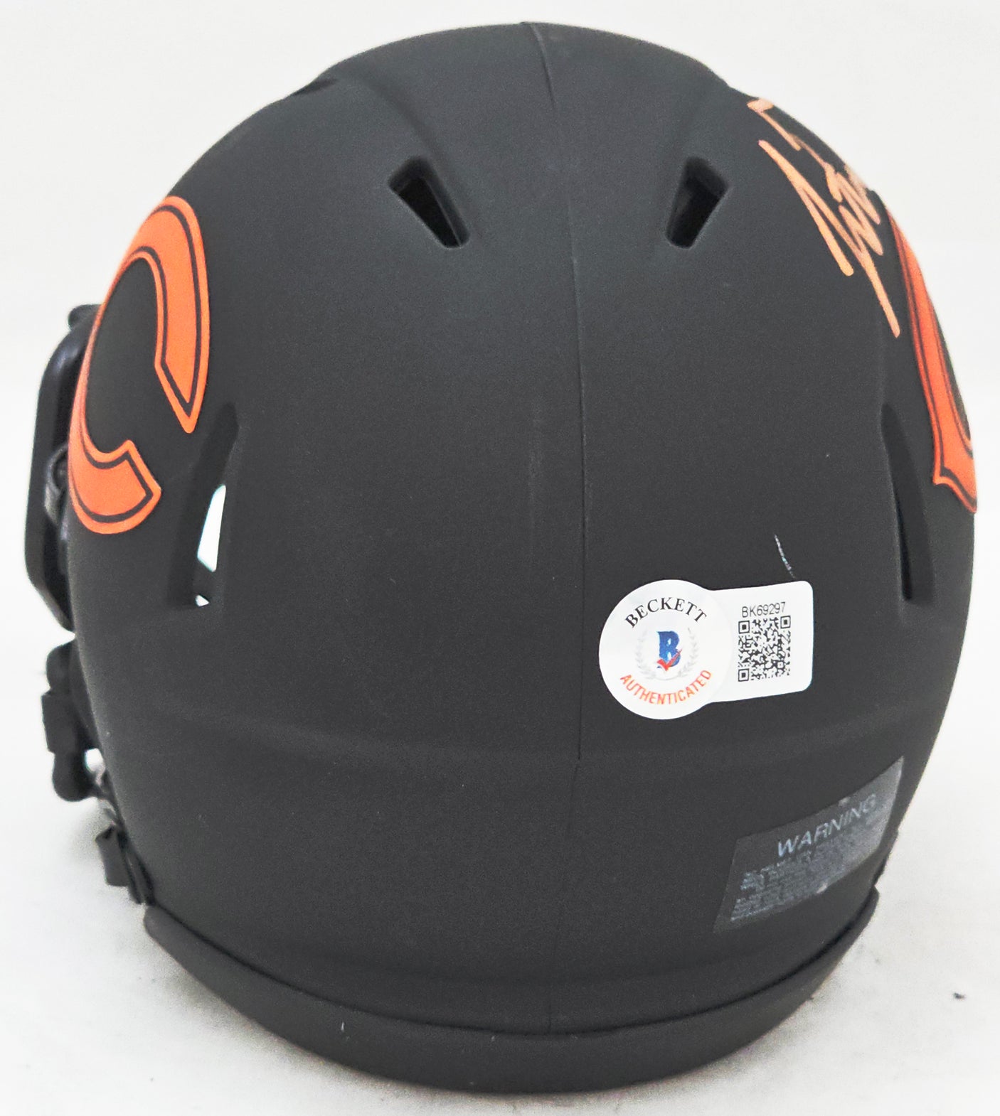 Justin Fields Autographed Chicago Bears Eclipse Black Speed Mini Helmet Beckett BAS QR Stock #220594