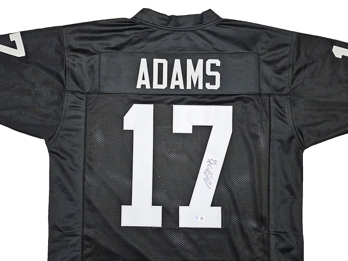 Las Vegas Raiders Davante Adams Autographed Black Jersey Beckett BAS Witness Stock #220595