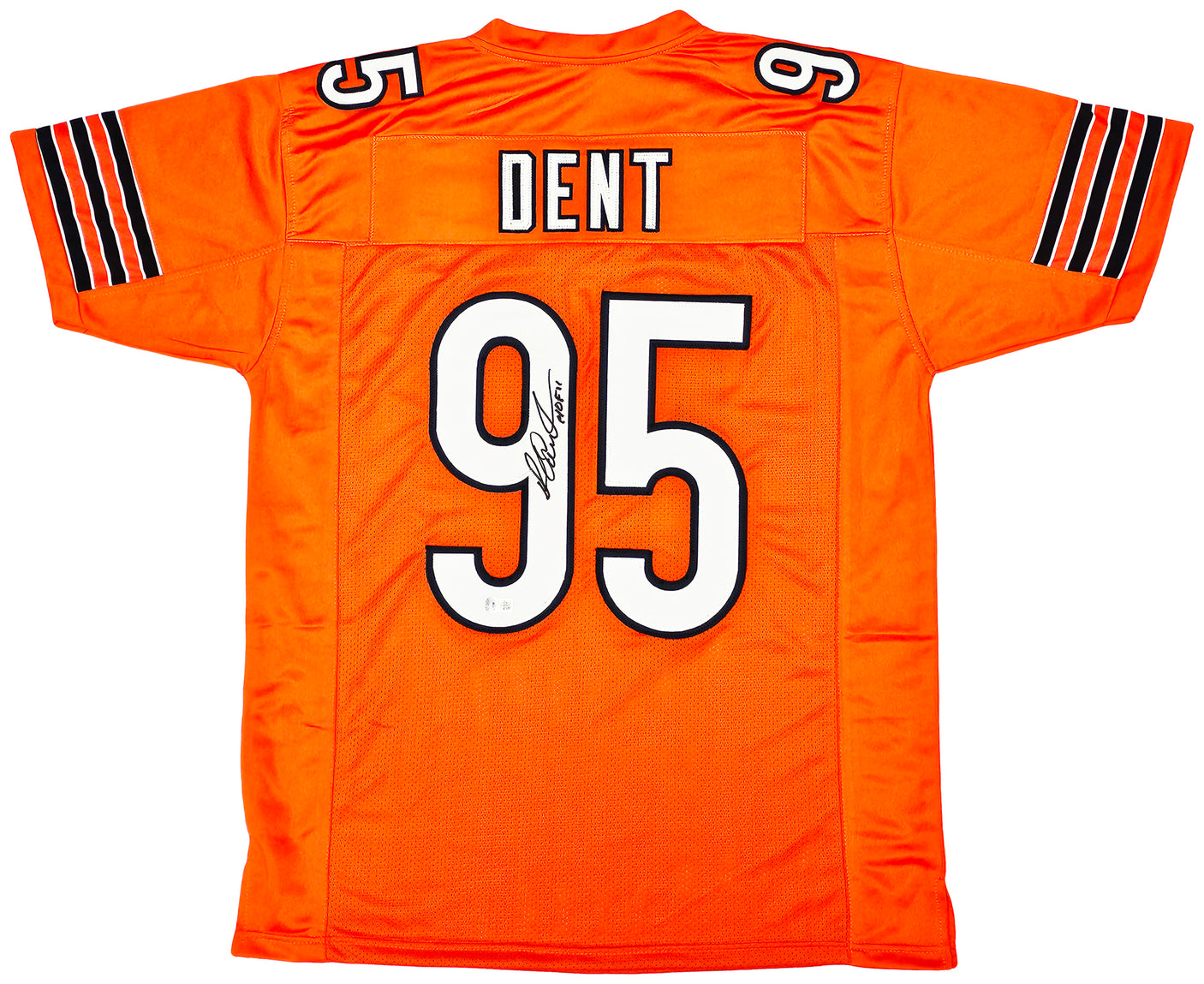 Chicago Bears Richard Dent Autographed Orange Jersey "HOF 11" Beckett BAS Witness Stock #221053