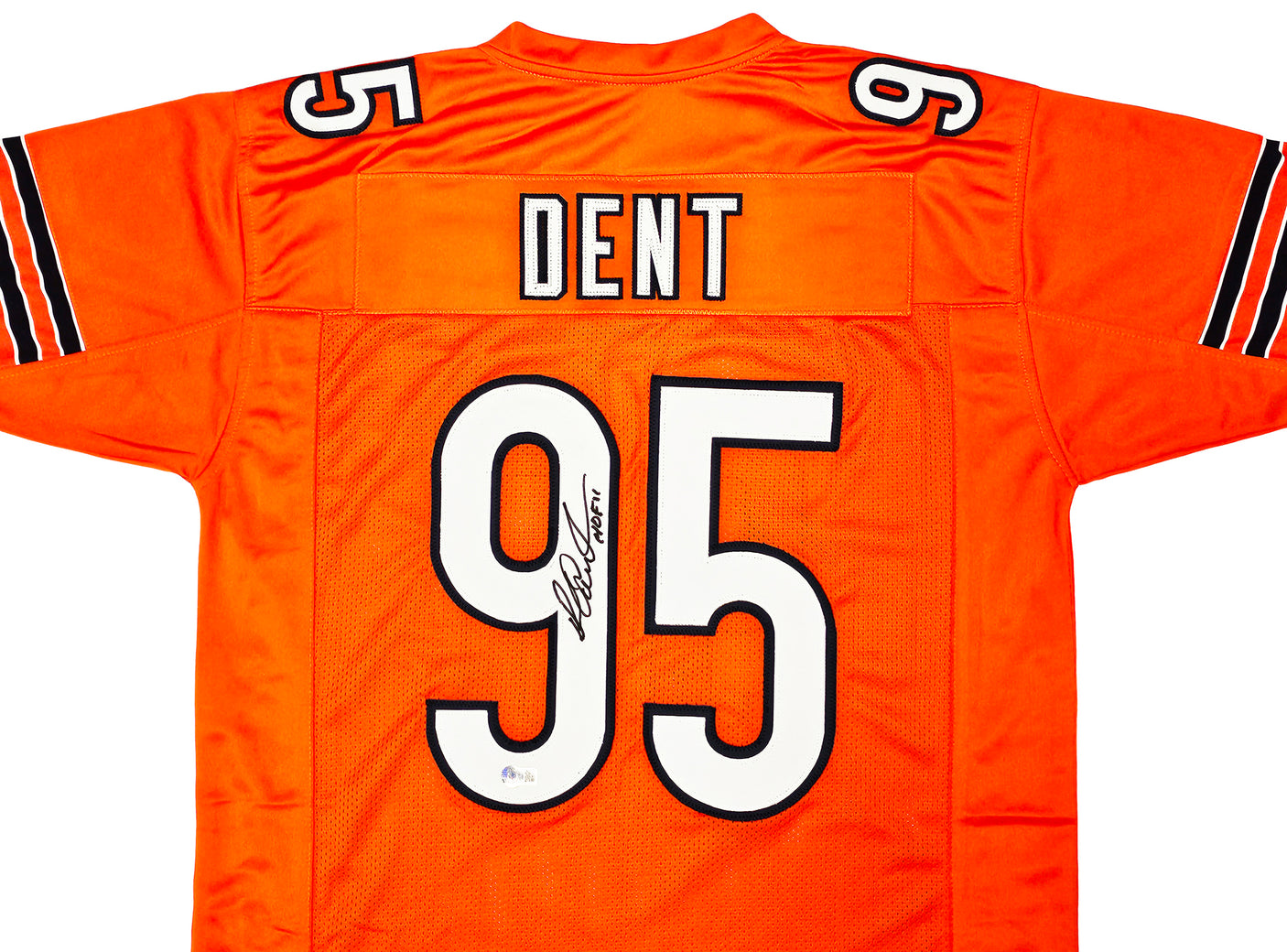 Chicago Bears Richard Dent Autographed Orange Jersey "HOF 11" Beckett BAS Witness Stock #221053