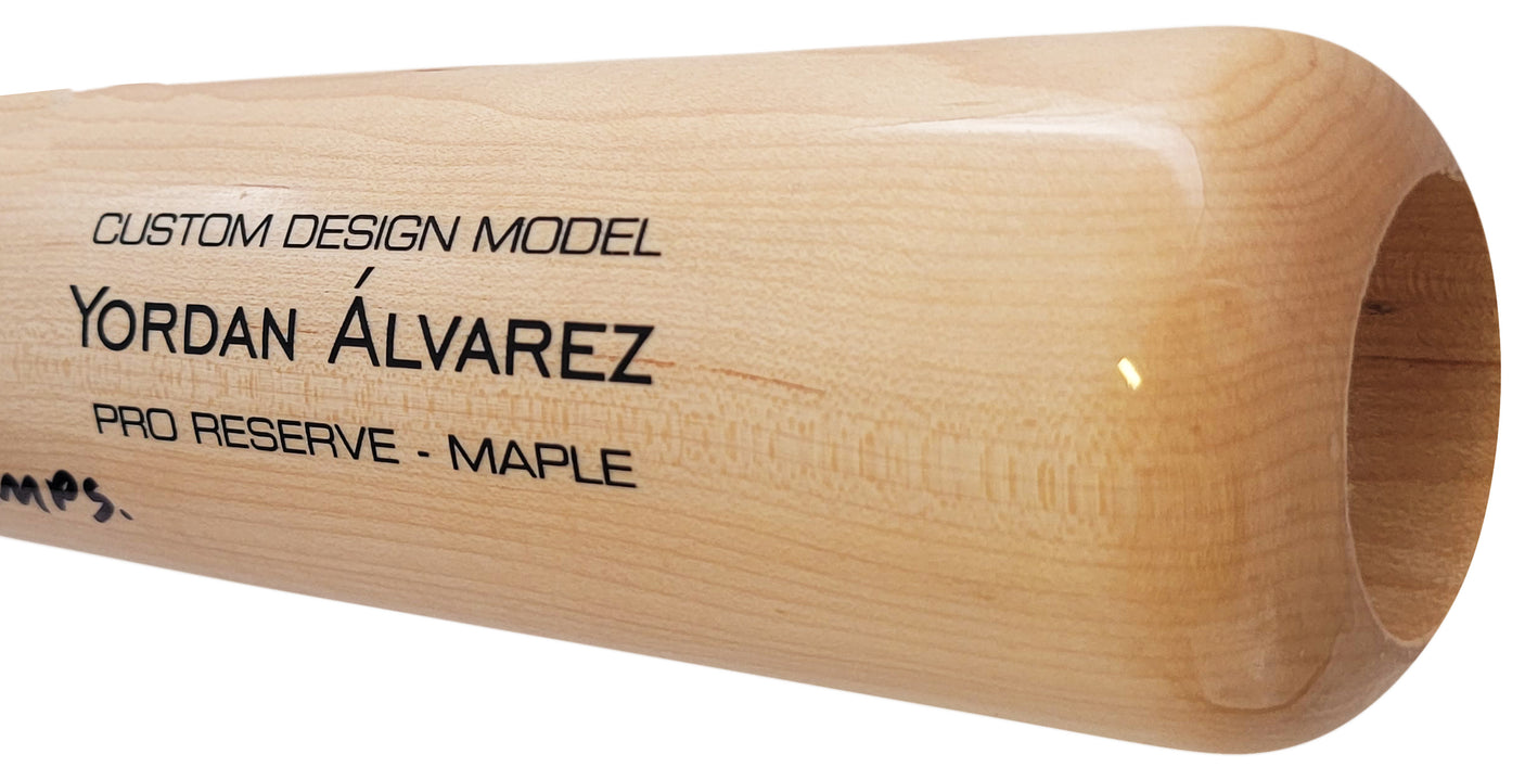 Yordan Alvarez Autographed Blonde Victus Player Model Bat Houston Astros "2022 WS Champs" Beckett BAS Witness Stock #210083