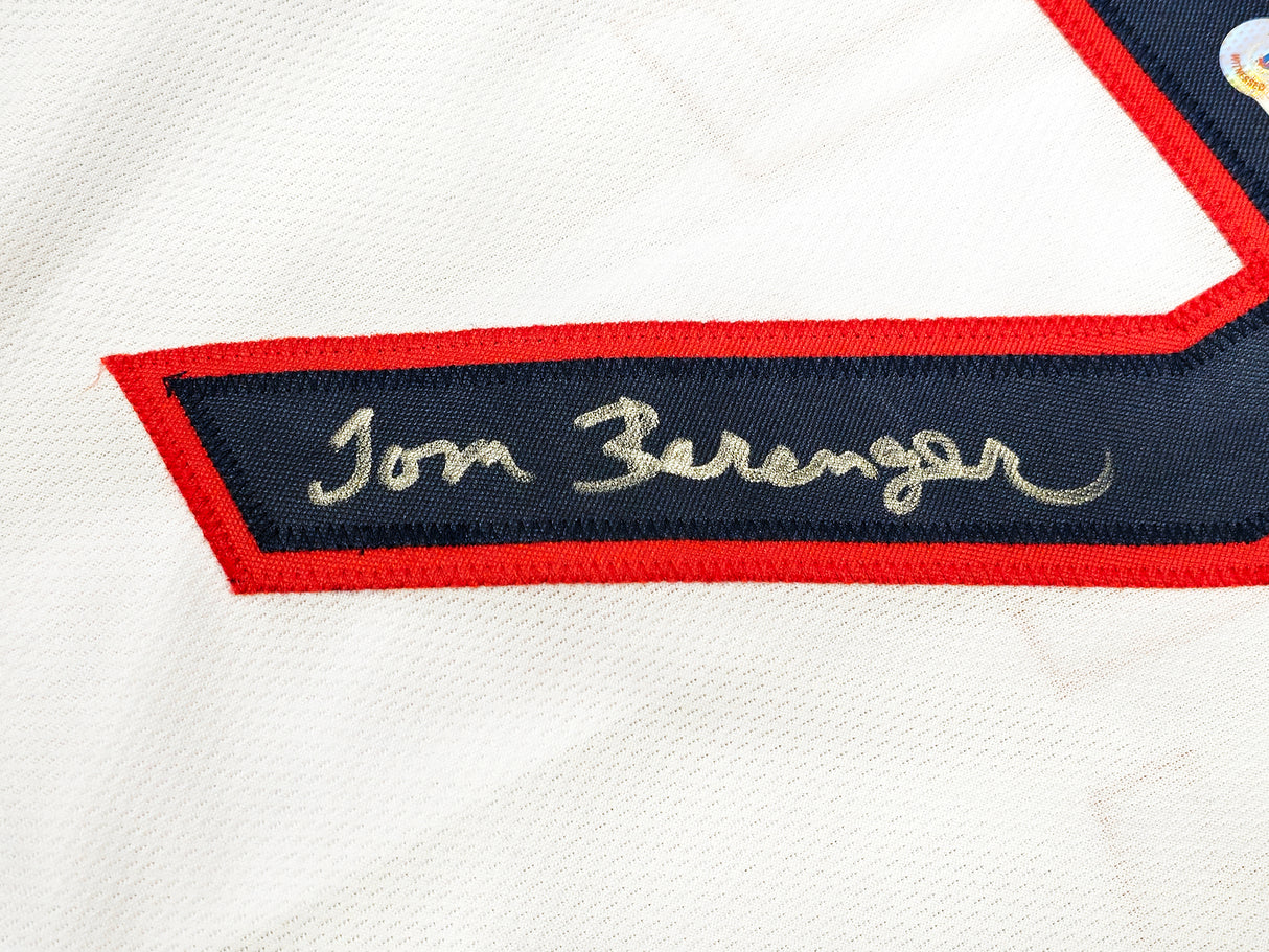 Tom Berenger Autographed White Jersey Major League Jake Taylor Beckett BAS Witness Stock #221302