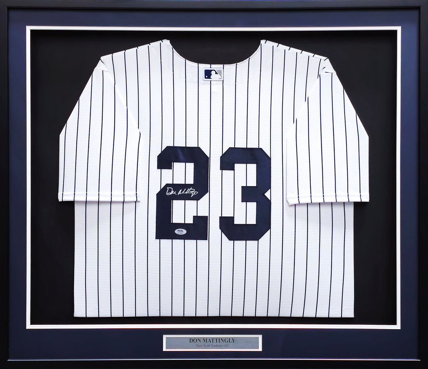New York Yankees Don Mattingly Autographed Framed White Pinstripe Nike Jersey PSA/DNA Stock #221136