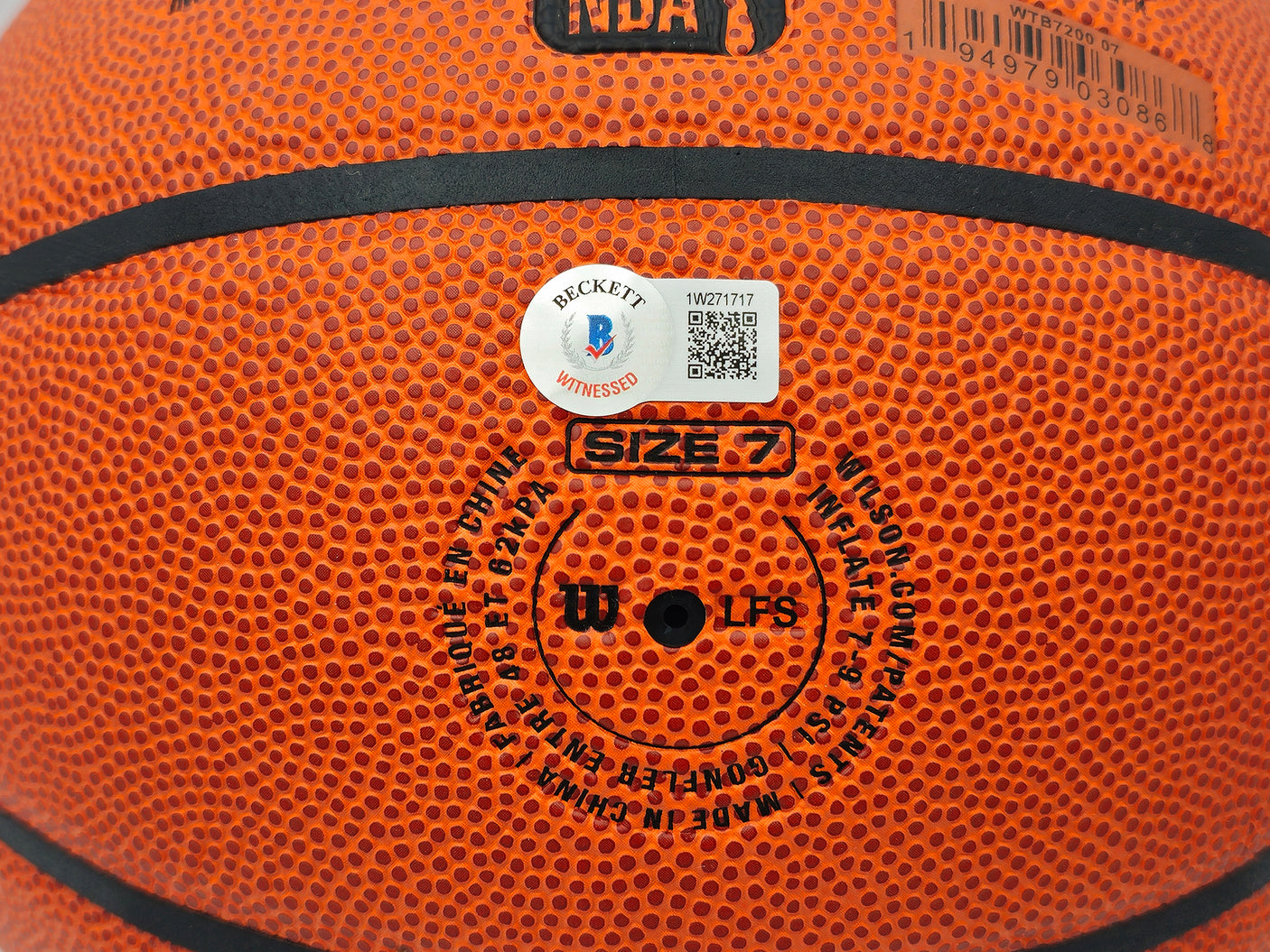 John Stockton & Karl Malone Autographed Authentic Series Indoor/Outdoor IO Basketball Utah Jazz Beckett BAS Witness Stock #235781