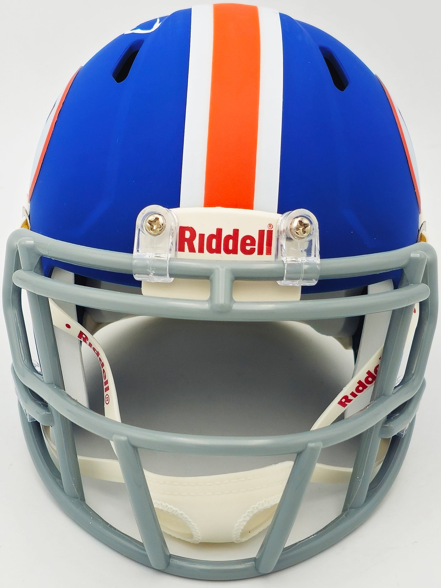 Steve Spurrier Autographed Florida Gators Blue Throwback Speed Mini Helmet Beckett BAS Witness Stock #236154