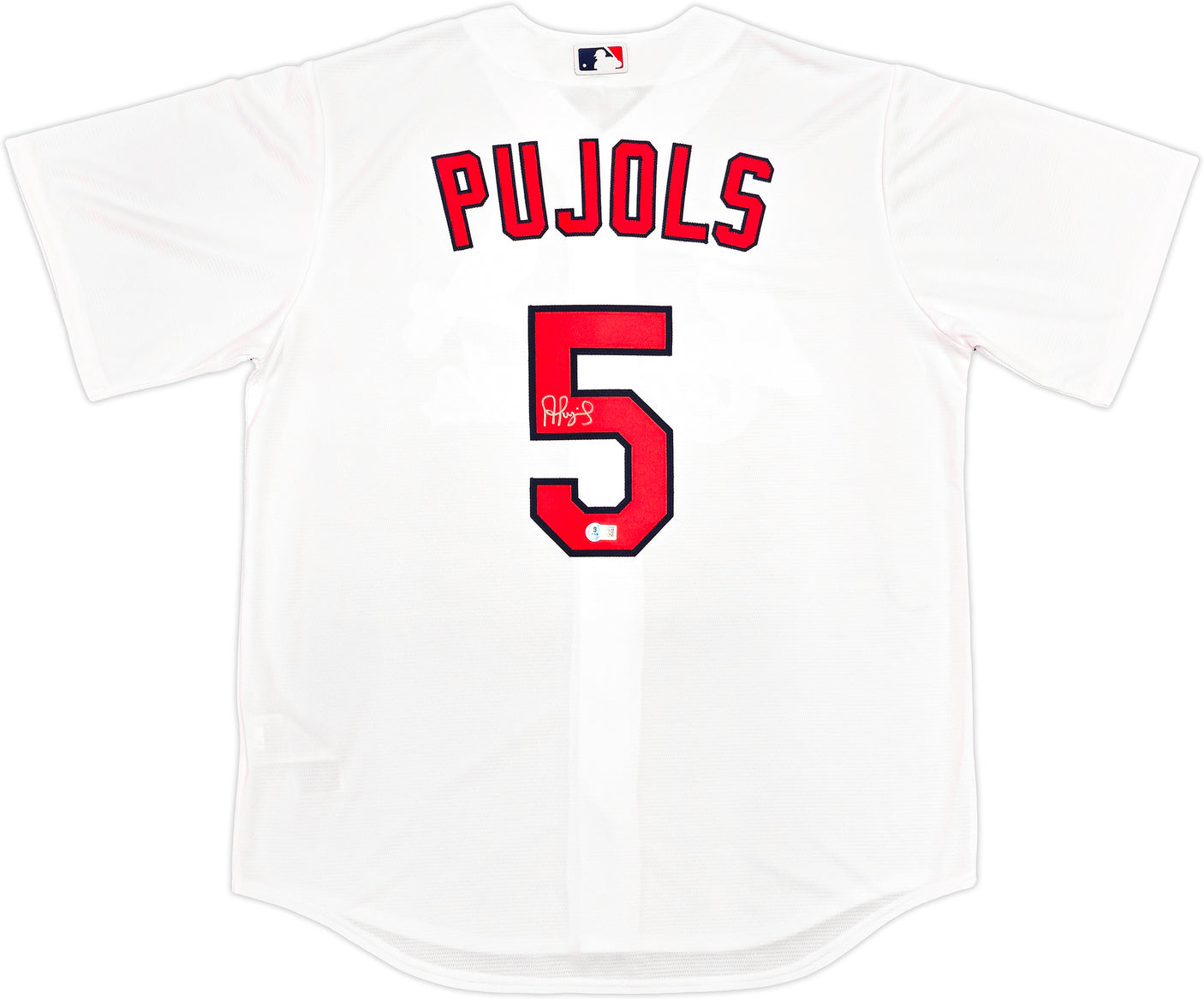 St. Louis Cardinals Albert Pujols Autographed White Nike Jersey Size L Beckett BAS Witness Stock #235726