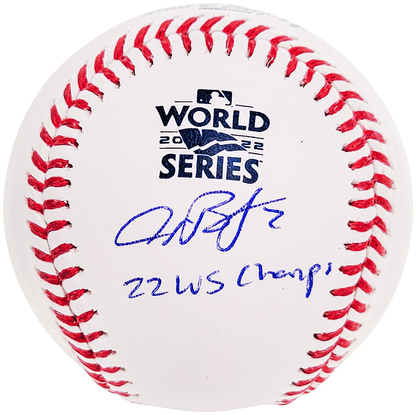 Alex Bregman Autographed Official 2022 World Series Logo MLB Baseball Houston Astros "22 WS Champs" Beckett BAS Witness Stock #210126