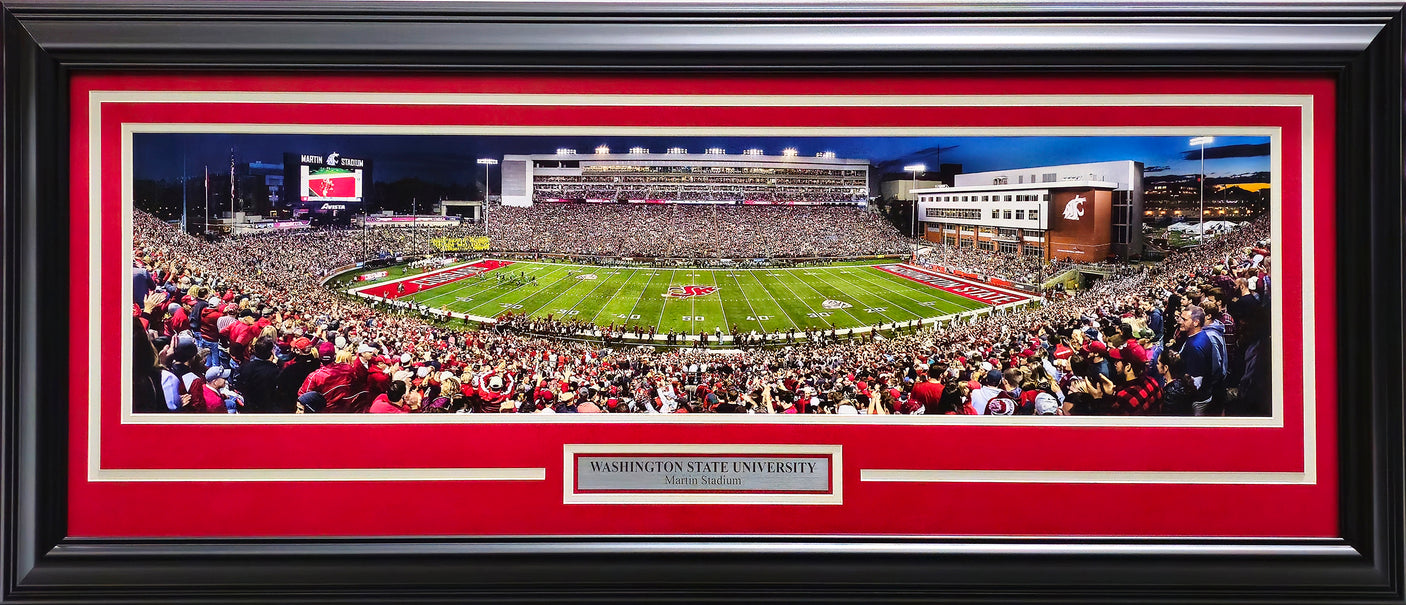 Unsigned Framed 12x36 Panoramic Photo Washington State Cougars College Gameday Win vs Oregon Stock #235673