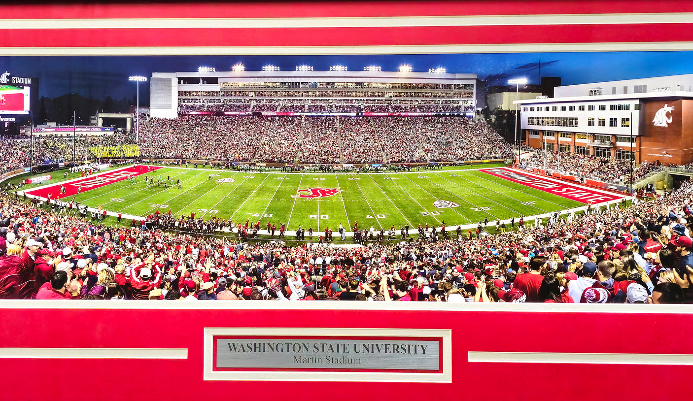 Unsigned Framed 12x36 Panoramic Photo Washington State Cougars College Gameday Win vs Oregon Stock #235673