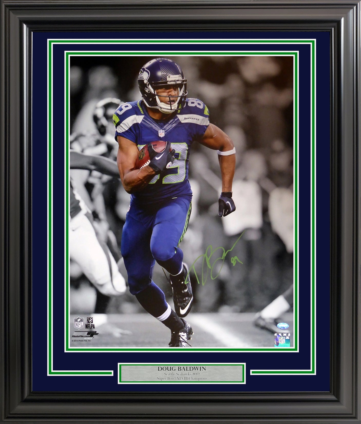 Doug Baldwin Autographed Framed 16x20 Photo Seattle Seahawks MCS Holo Stock #209394
