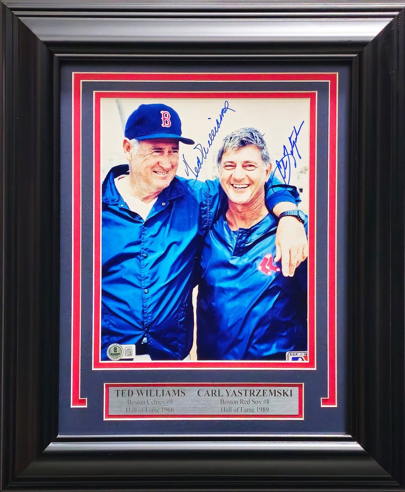 Ted Williams & Carl Yastrzemski Autographed Framed 8x10 Photo Boston Red Sox Beckett BAS #BN16057