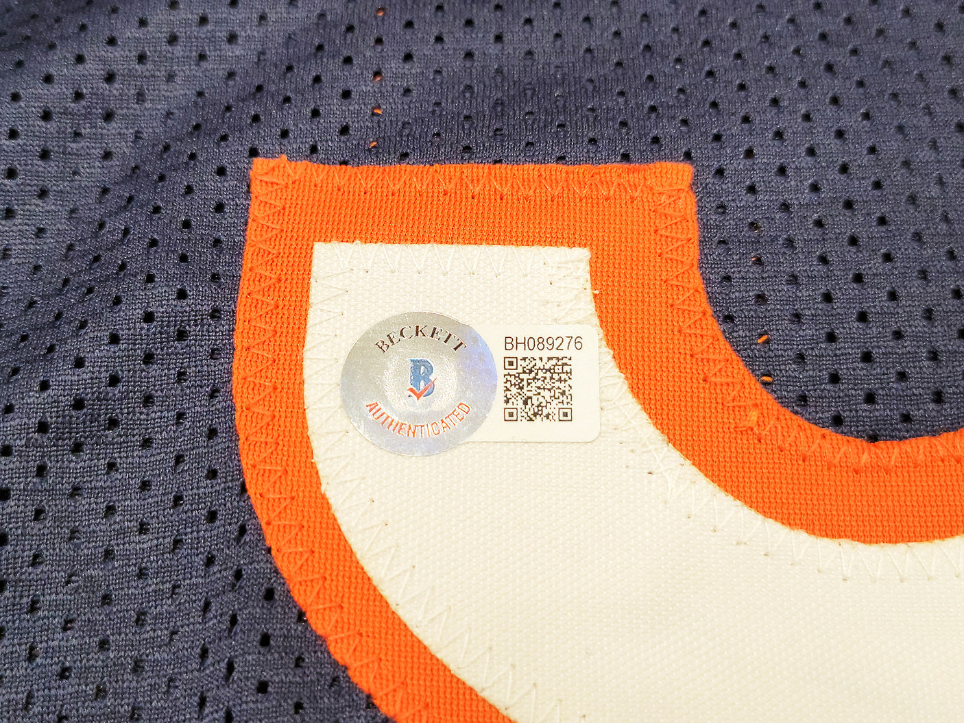 Chicago Bears Dick Butkus Autographed Blue Jersey Beckett BAS Stock #210523