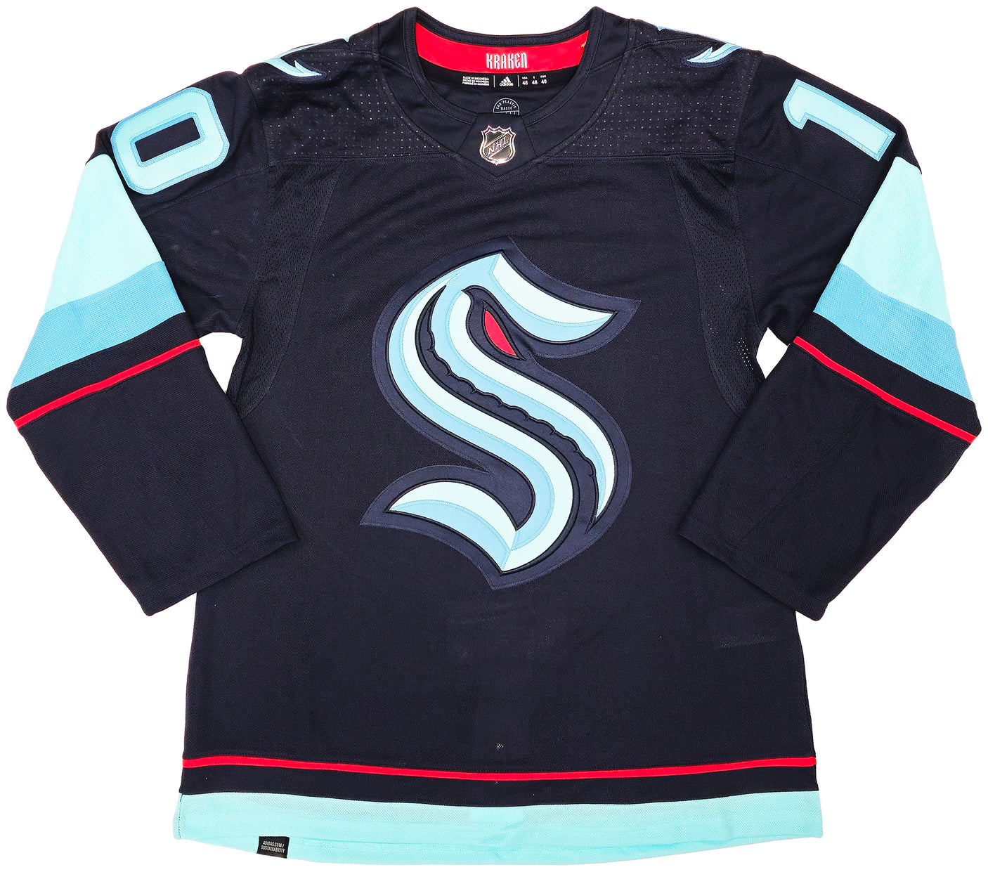 Seattle Kraken Matty Beniers Autographed Blue Adidas Authentic Jersey Size 46 Fanatics Holo Stock #222019